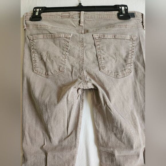 AG Adriano Goldschmied Jeans Womens 28R (30x27.5) Tan Stevie Ankle Slim Soft GUC - Picture 11 of 11